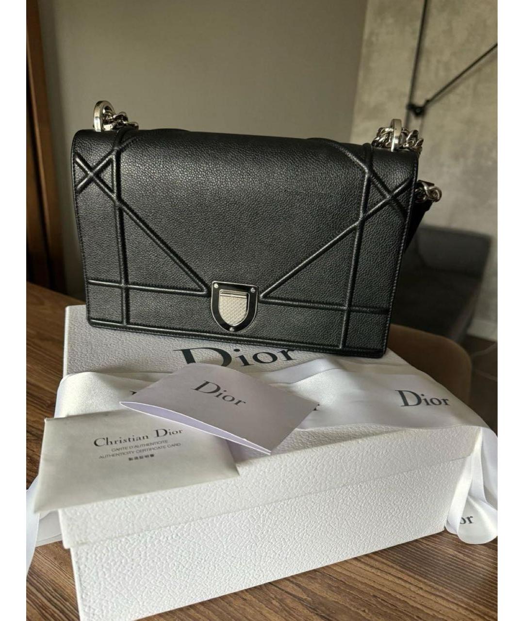 CHRISTIAN DIOR Черная кожаная сумка через плечо, фото 2