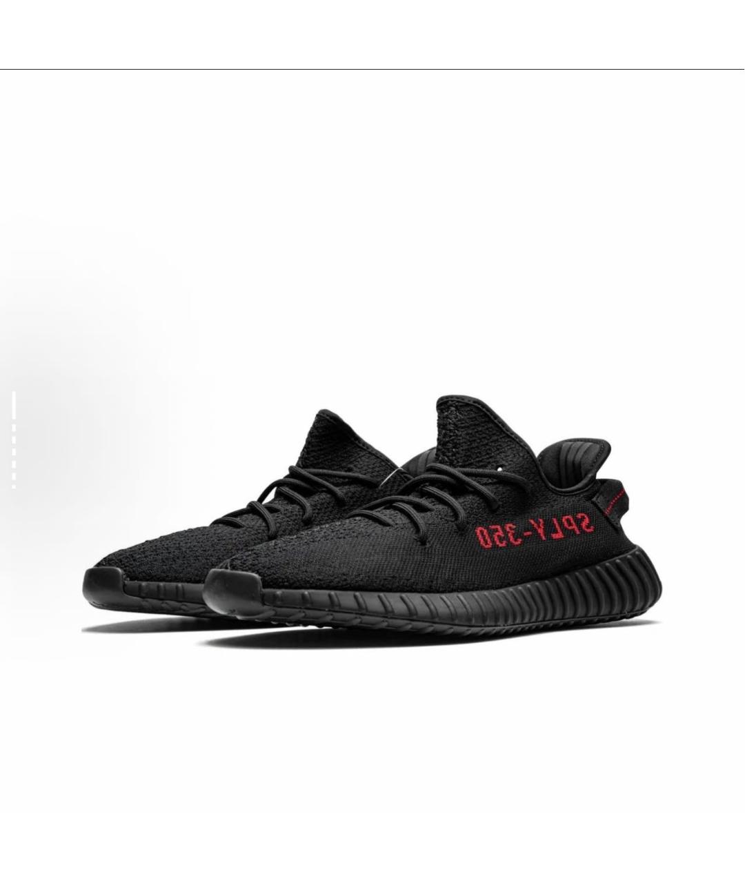 ADIDAS YEEZY Черные текстильные низкие кроссовки / кеды, фото 2