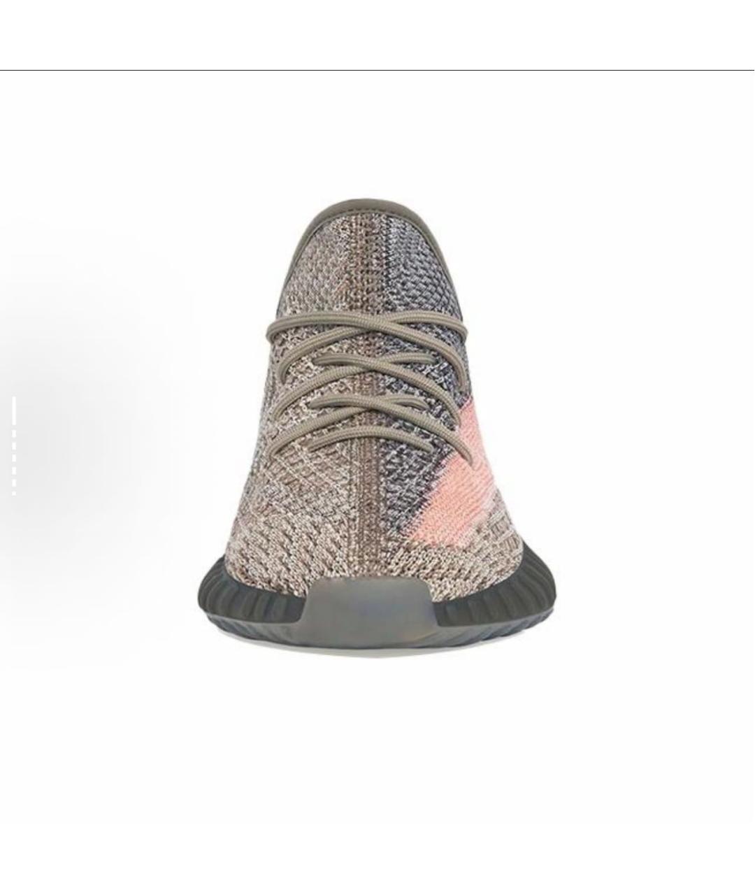 ADIDAS YEEZY Серые текстильные низкие кроссовки / кеды, фото 3