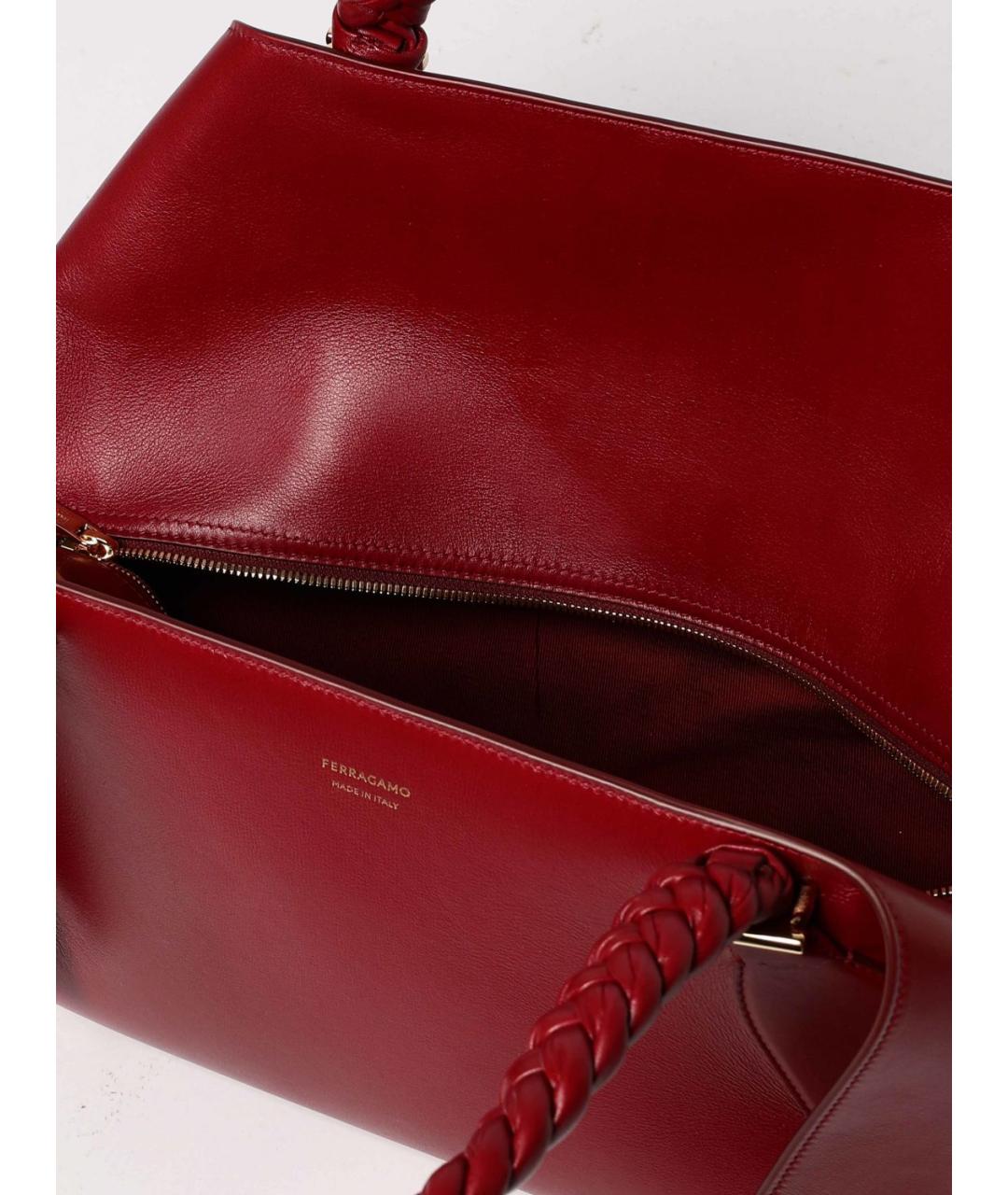 FERRAGAMO Бордовая кожаная сумка через плечо, фото 5