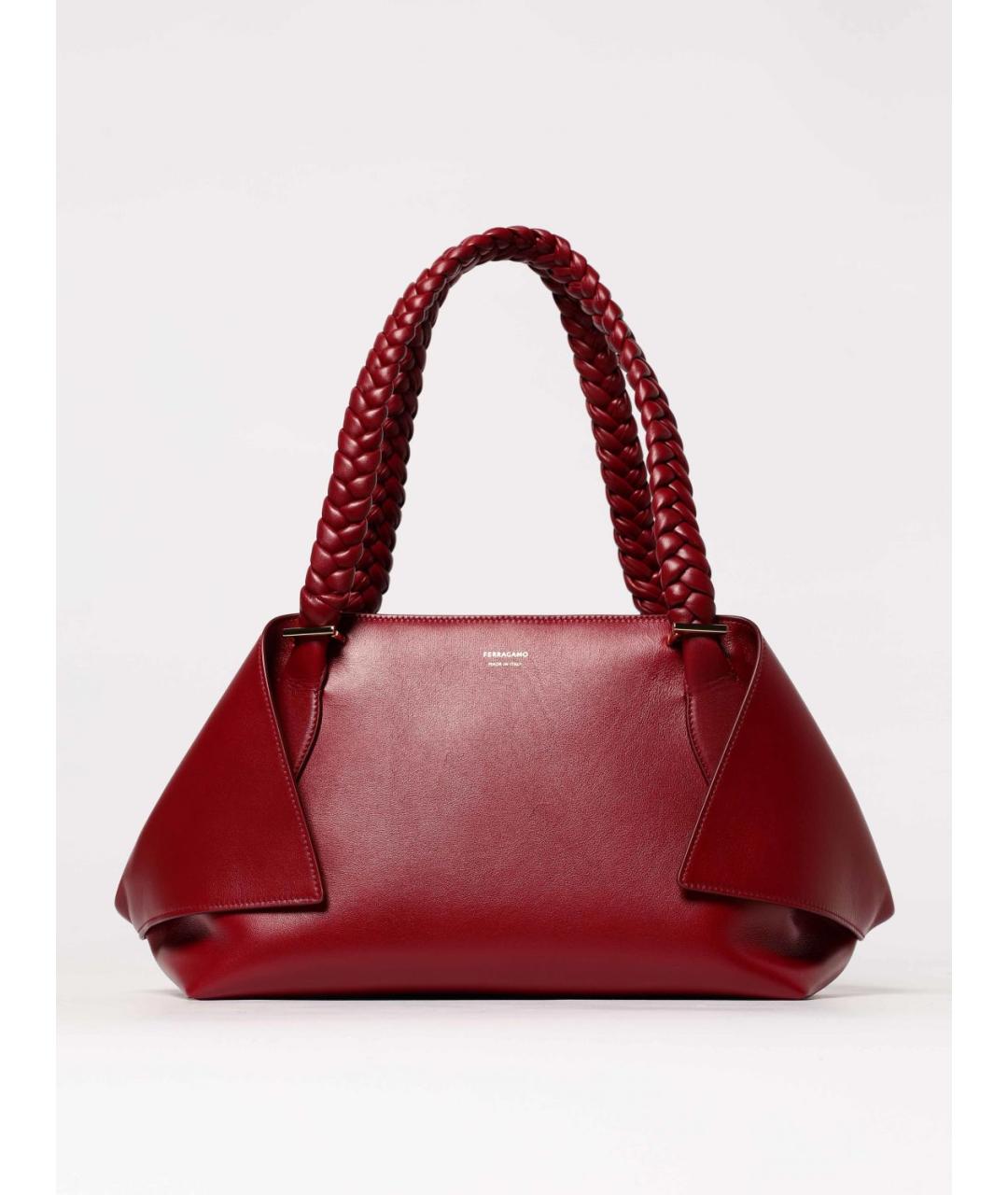 FERRAGAMO Бордовая кожаная сумка через плечо, фото 6