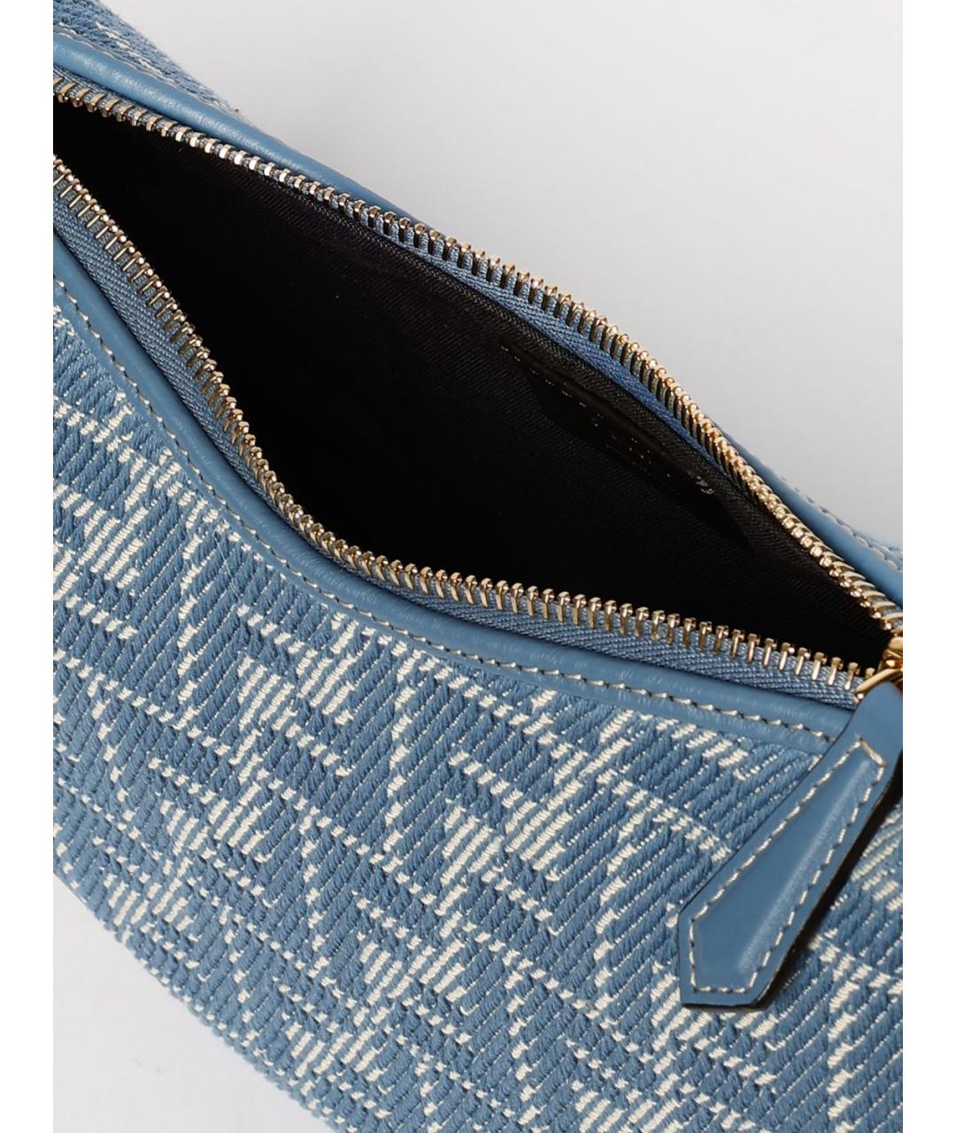 FENDI Голубая тканевая сумка через плечо, фото 5