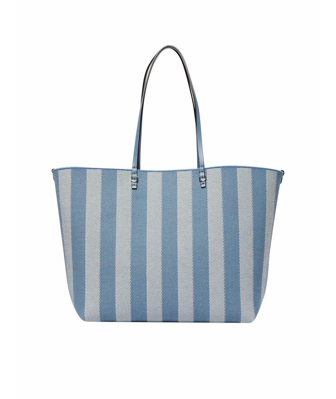 FENDI Голубая тканевая сумка тоут, фото 1