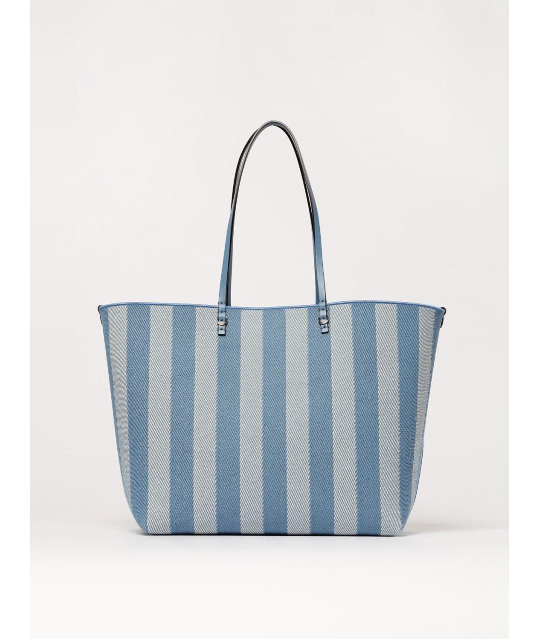 FENDI Голубая тканевая сумка тоут, фото 6