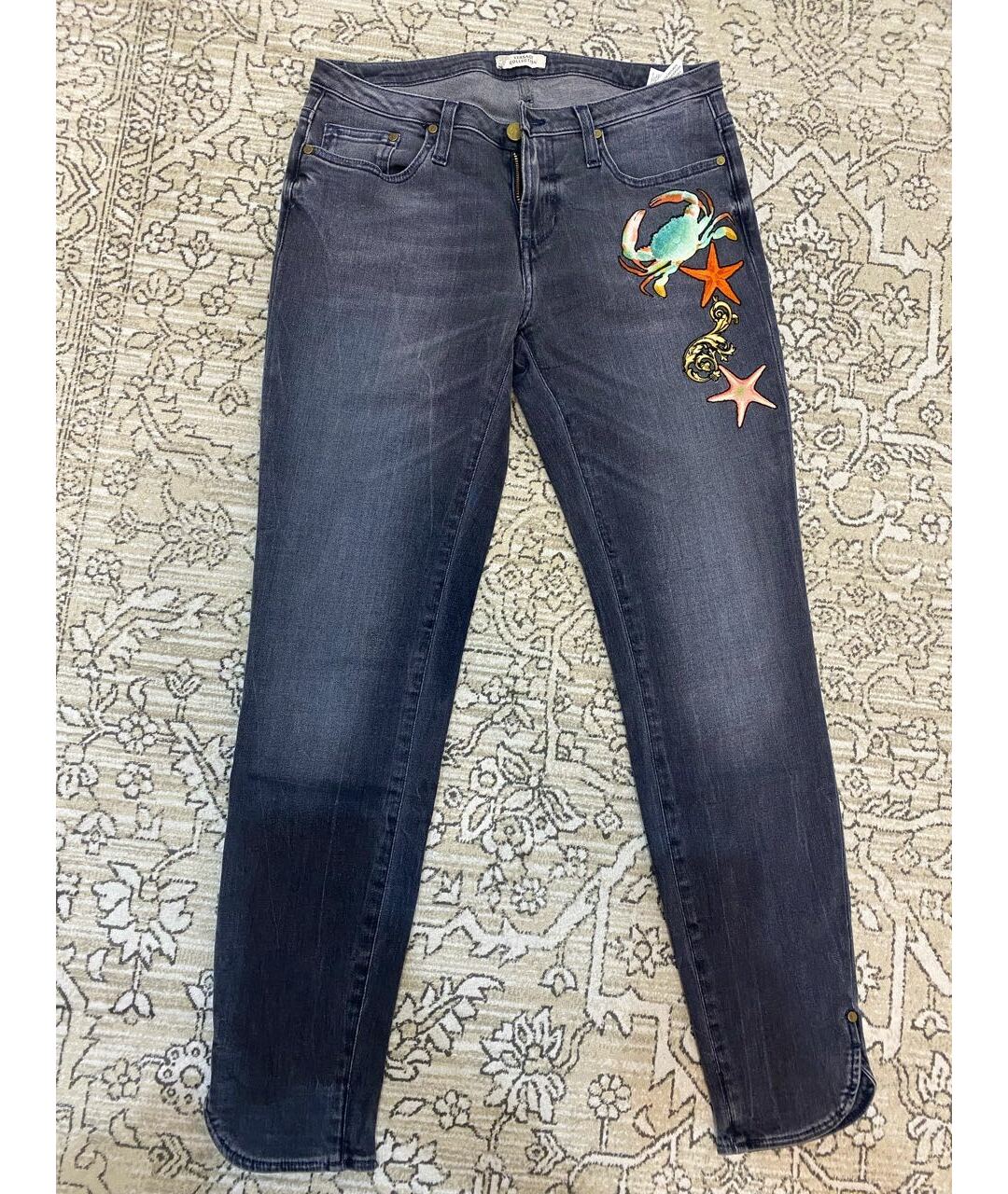 VERSACE COLLECTION Серые хлопко-эластановые джинсы слим, фото 5