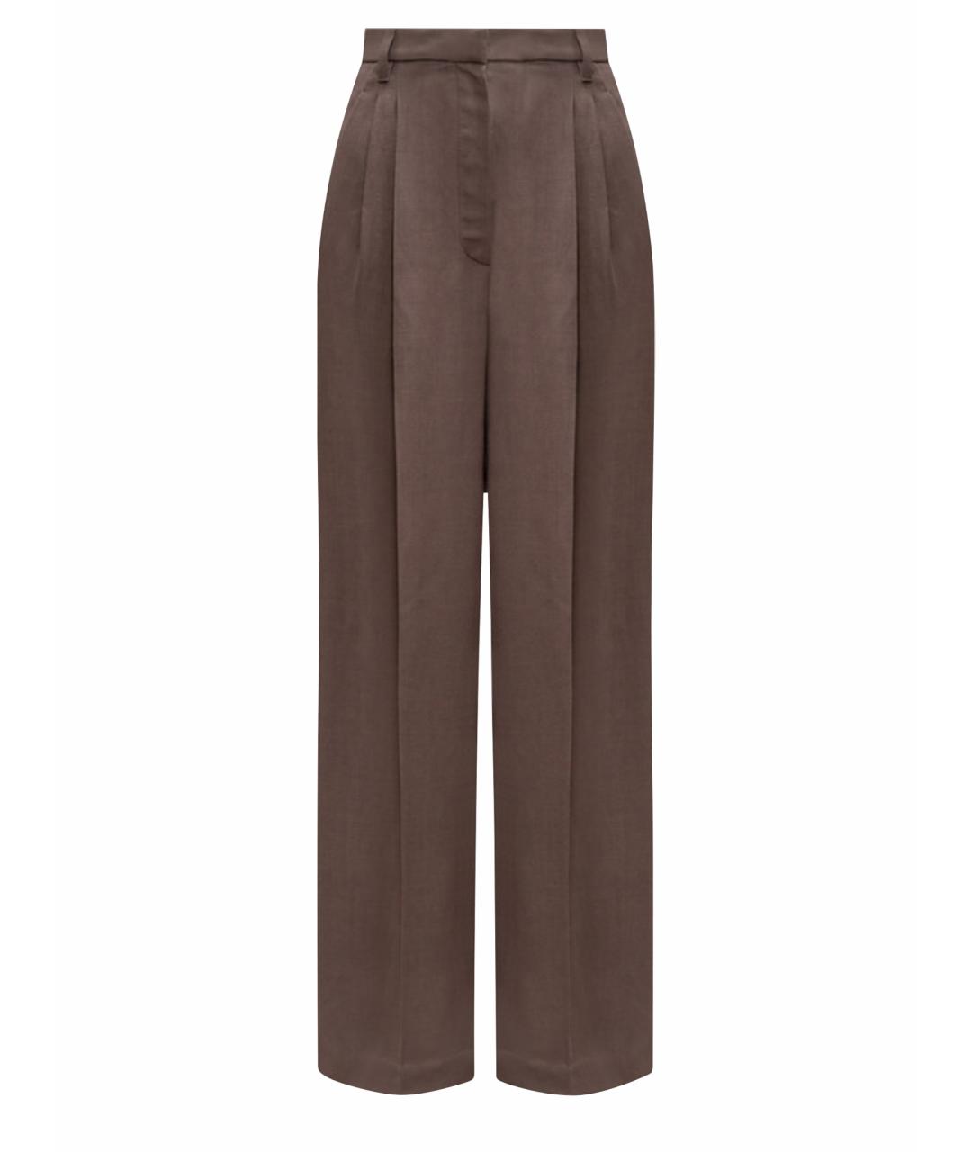 BRUNELLO CUCINELLI Коричневые вискозные прямые брюки, фото 1