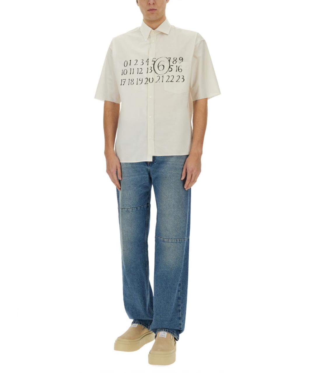 MM6 MAISON MARGIELA Бежевая хлопковая кэжуал рубашка, фото 3