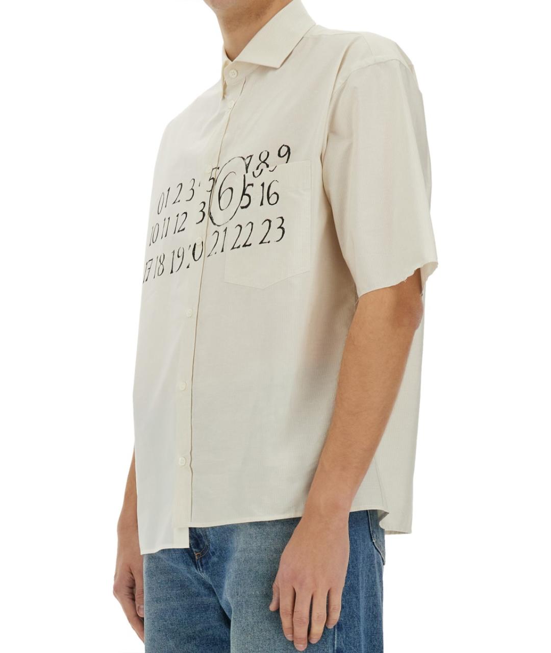 MM6 MAISON MARGIELA Бежевая хлопковая кэжуал рубашка, фото 5