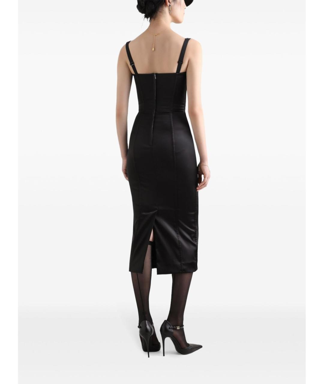 DOLCE&GABBANA Черное ацетатное коктейльное платье, фото 2