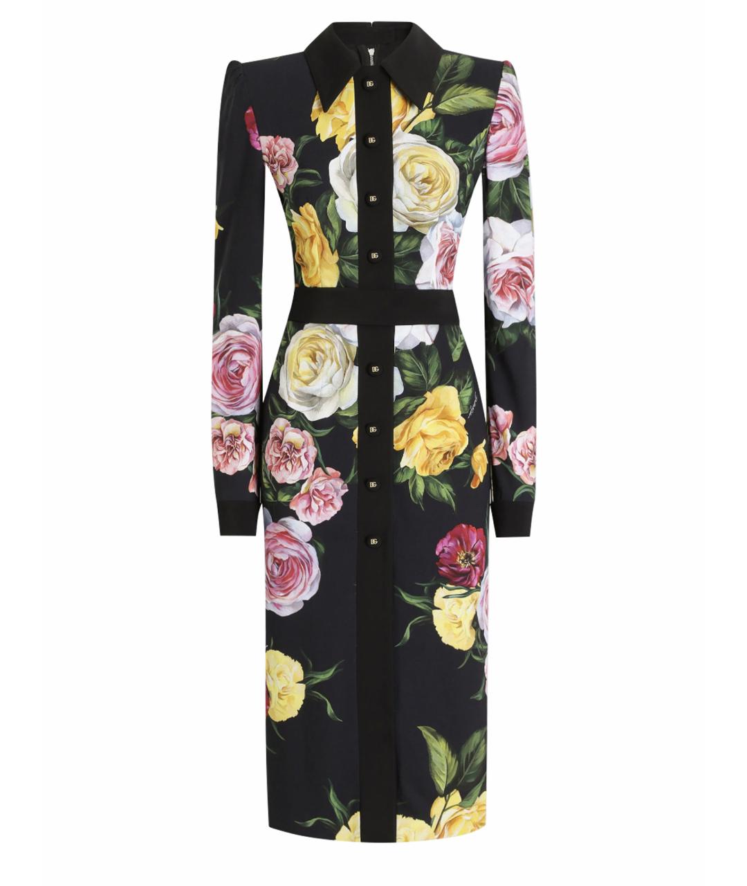 DOLCE&GABBANA Мульти вискозное повседневное платье, фото 6
