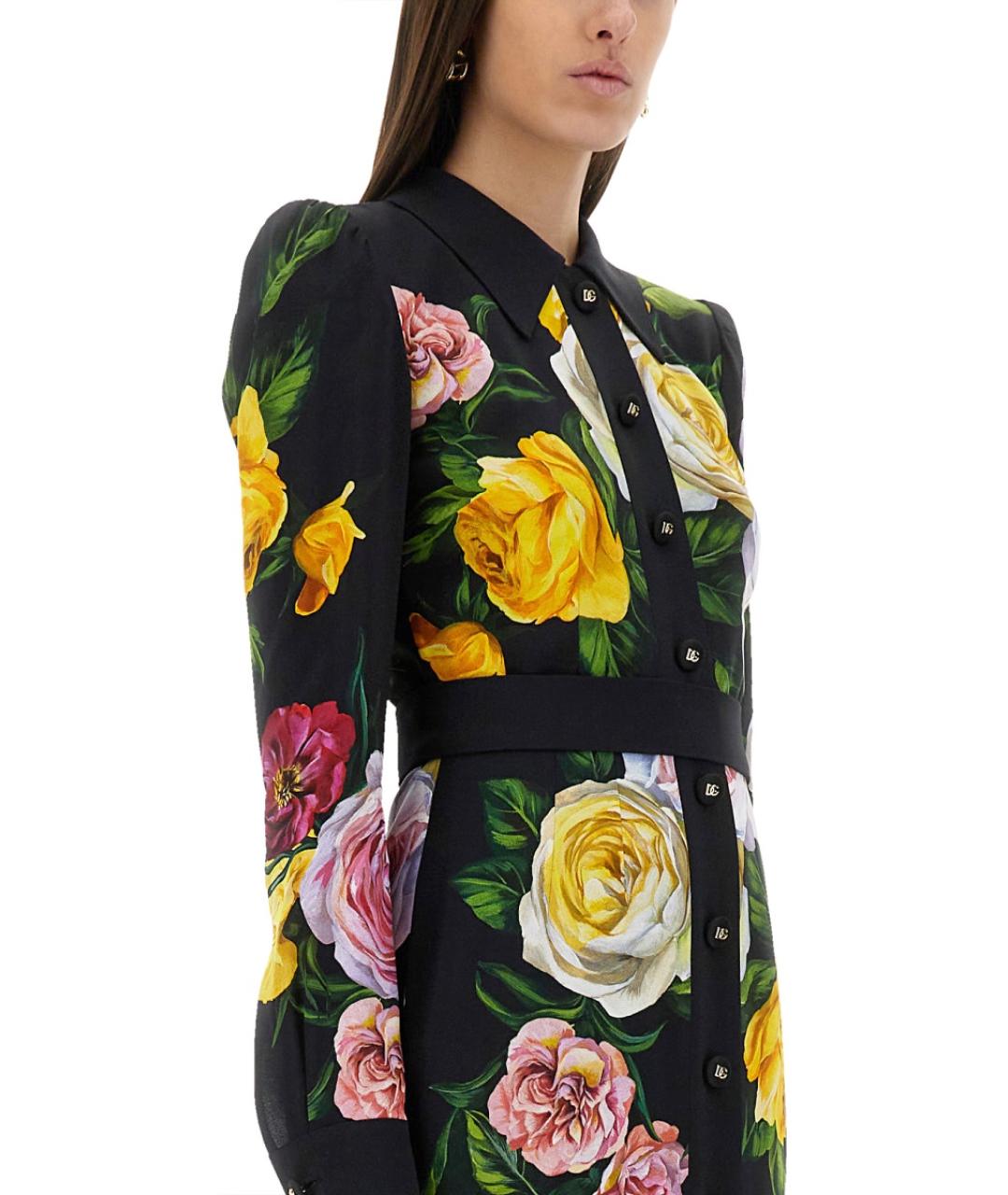 DOLCE&GABBANA Мульти вискозное повседневное платье, фото 3