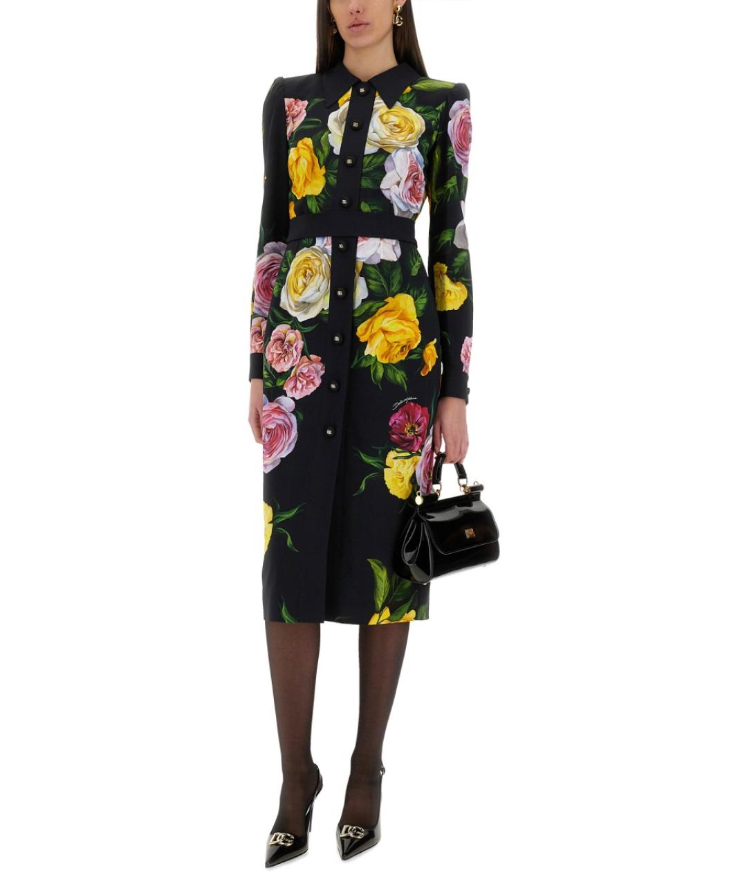 DOLCE&GABBANA Мульти вискозное повседневное платье, фото 5