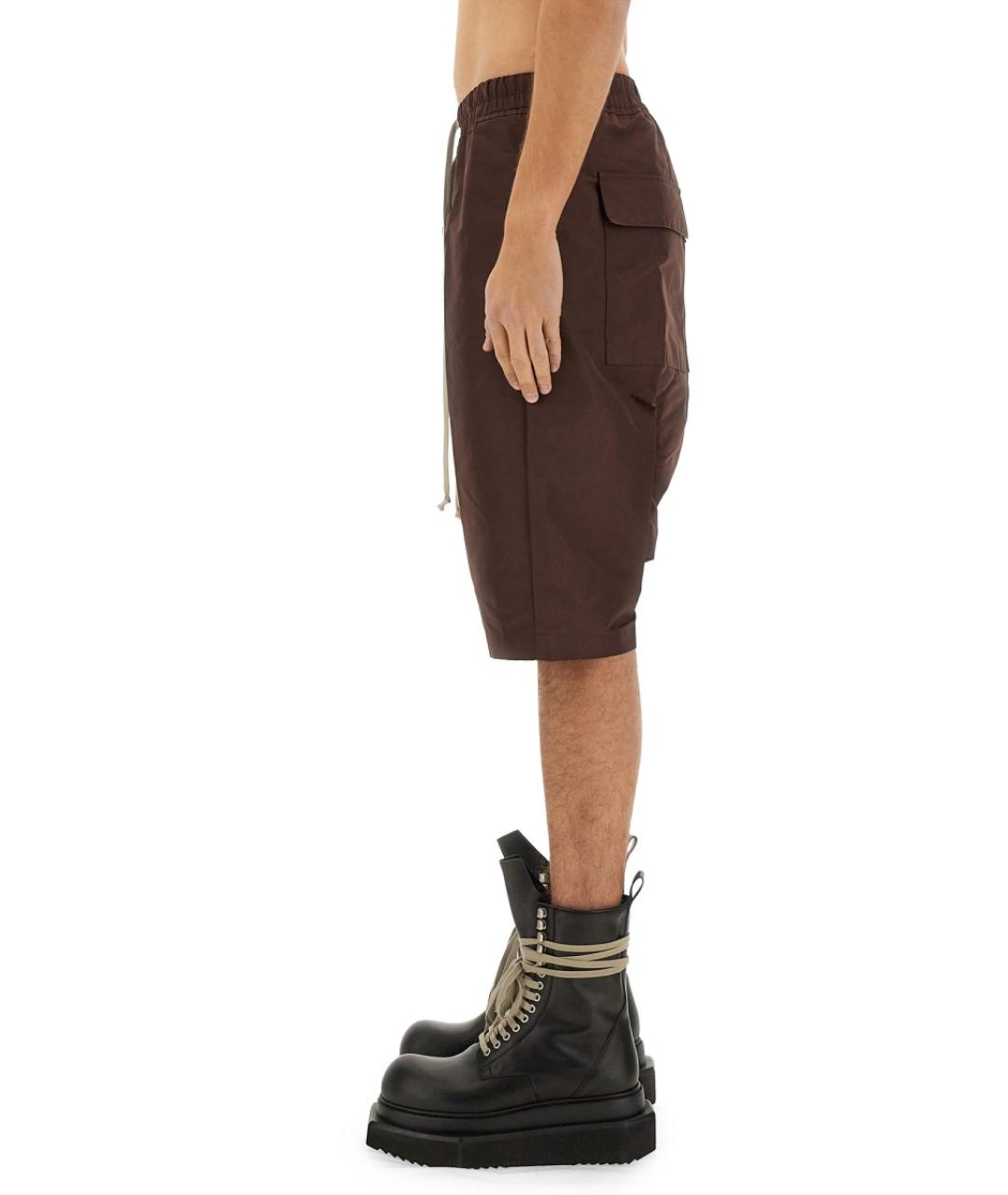 RICK OWENS Коричневые полиэстеровые шорты, фото 4