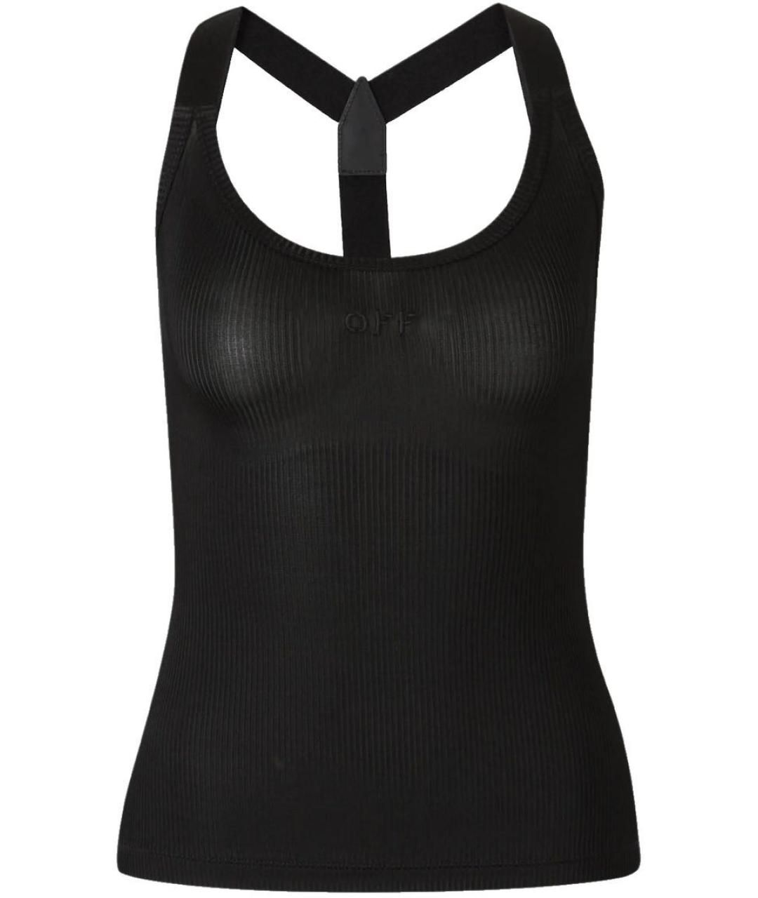 OFF-WHITE Черная вискозная майка, фото 1