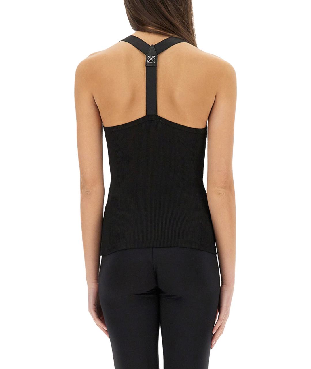 OFF-WHITE Черная вискозная майка, фото 4