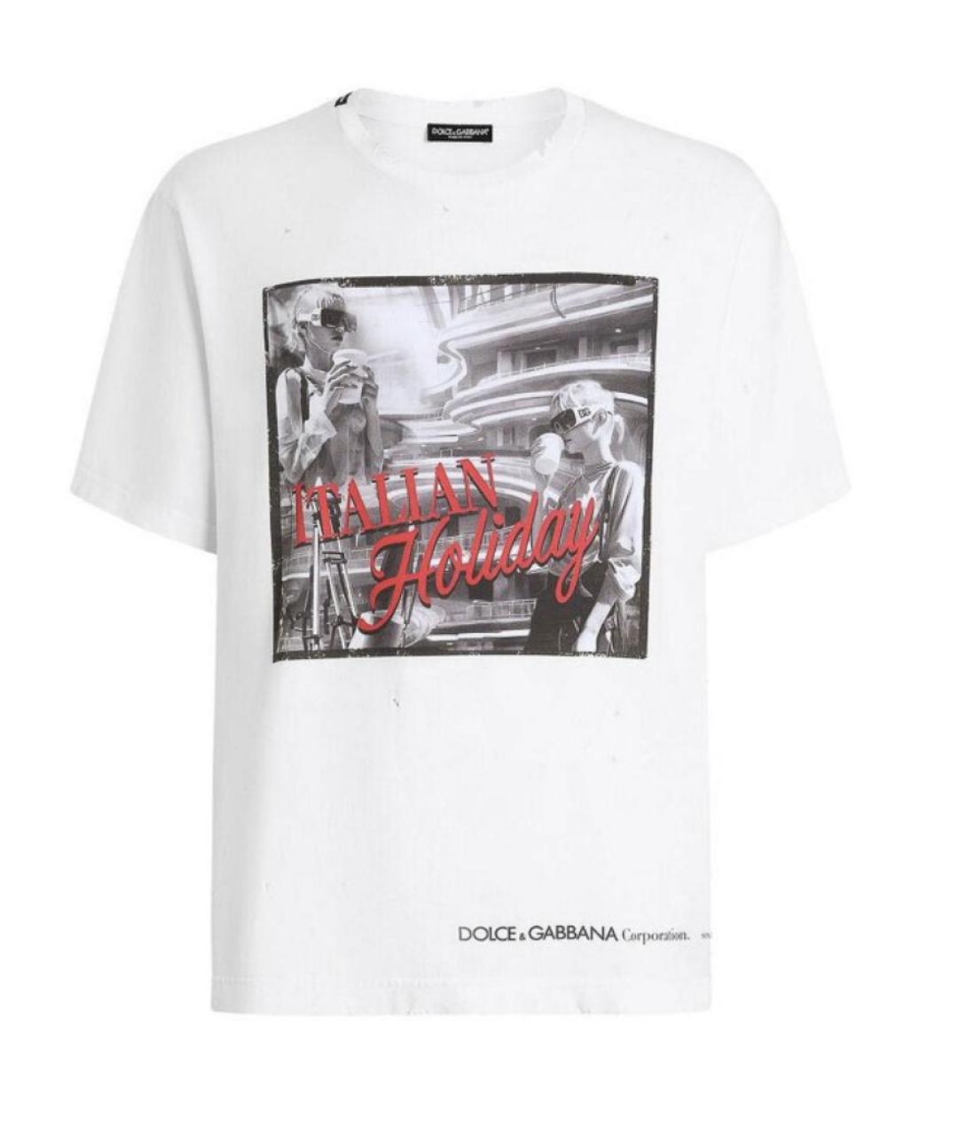 DOLCE&GABBANA Белая хлопковая футболка, фото 1