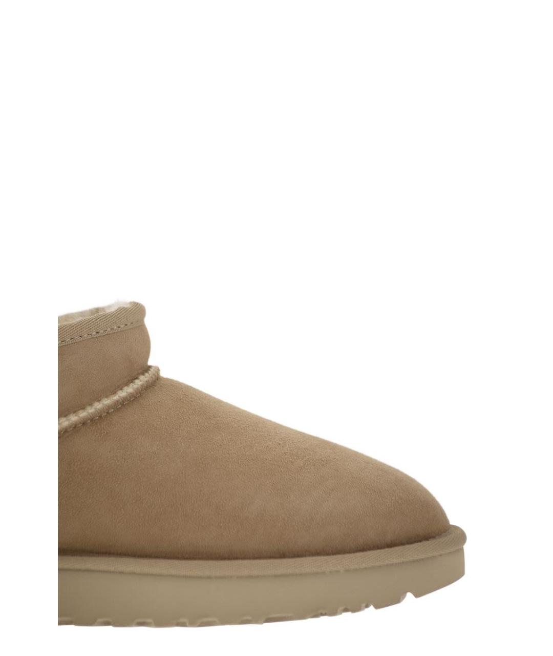 UGG AUSTRALIA Бежевые кожаные ботинки, фото 4