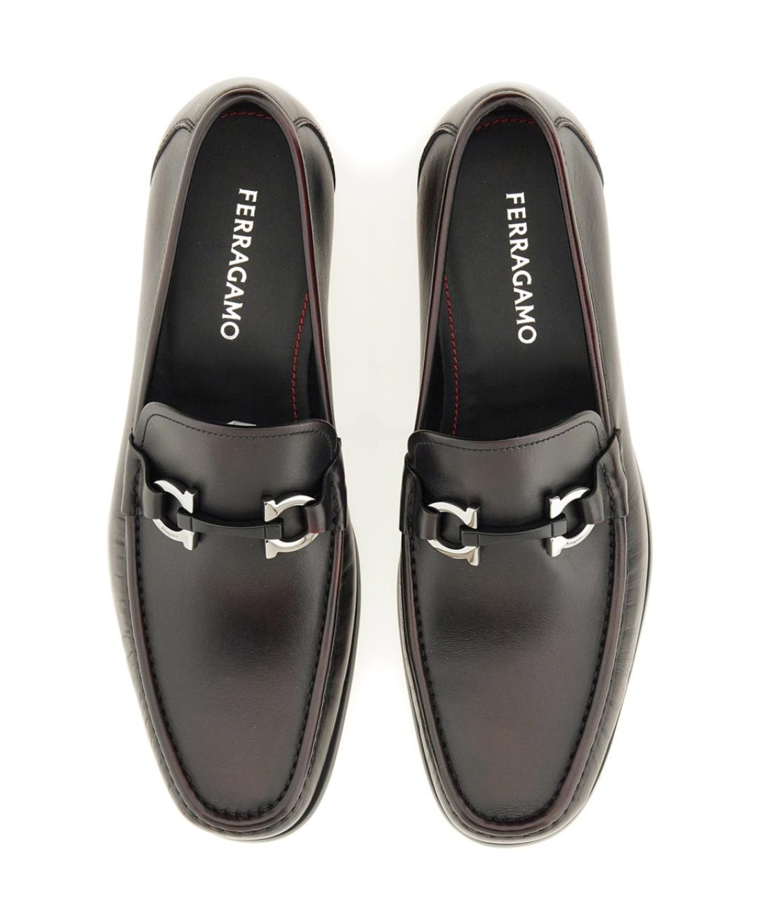 FERRAGAMO Коричневые кожаные лоферы, фото 5