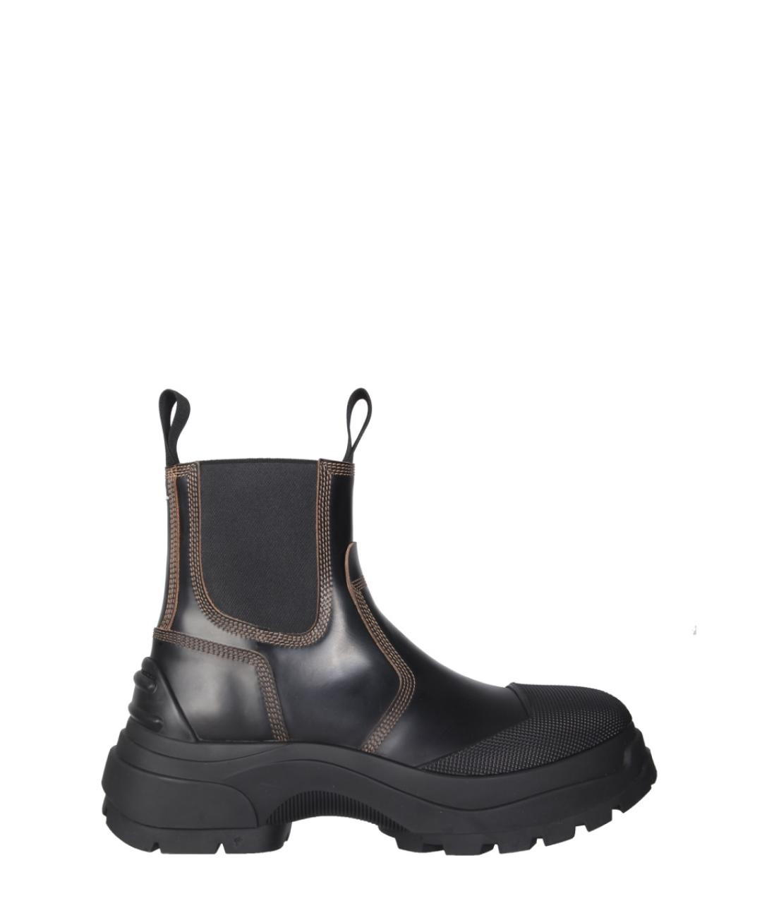 MAISON MARGIELA Черные кожаные ботинки, фото 1