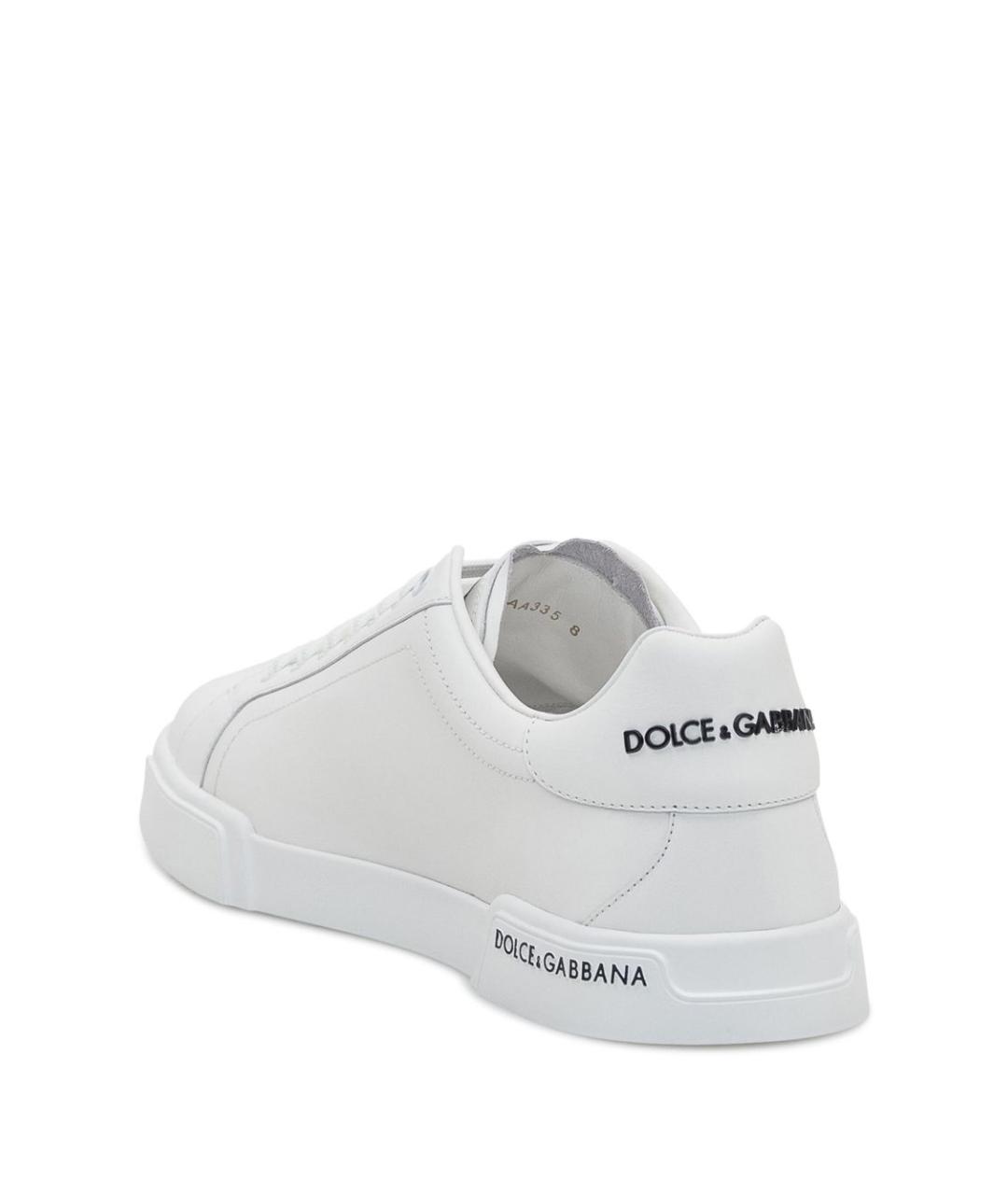 DOLCE&GABBANA Белые кожаные низкие кроссовки / кеды, фото 2