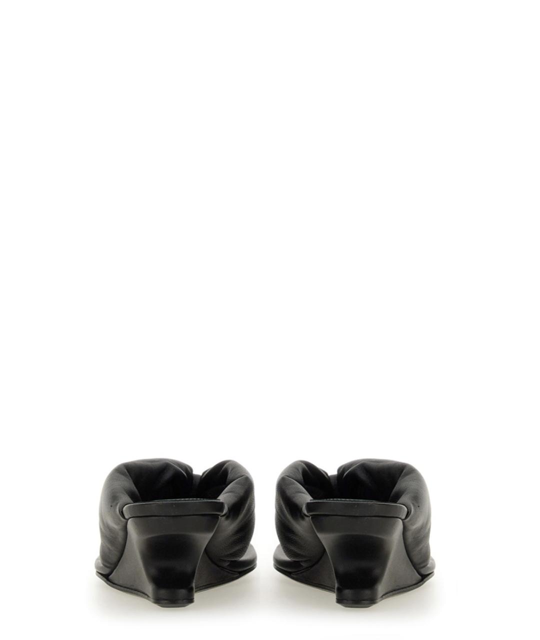 RICK OWENS Черные кожаные мюли, фото 4