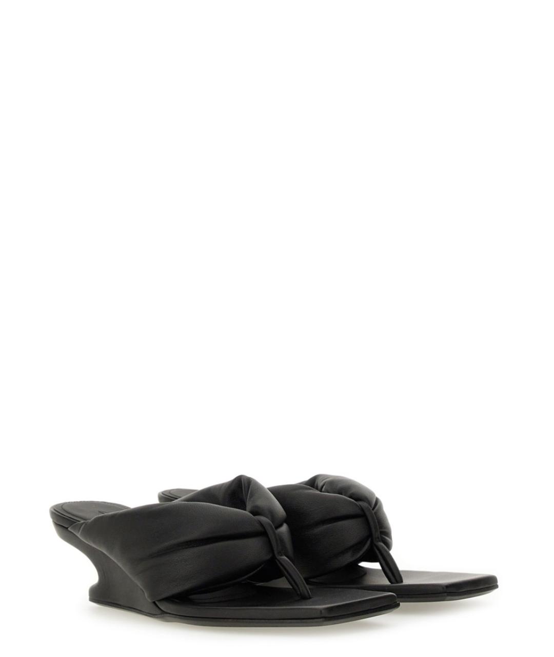 RICK OWENS Черные кожаные мюли, фото 2