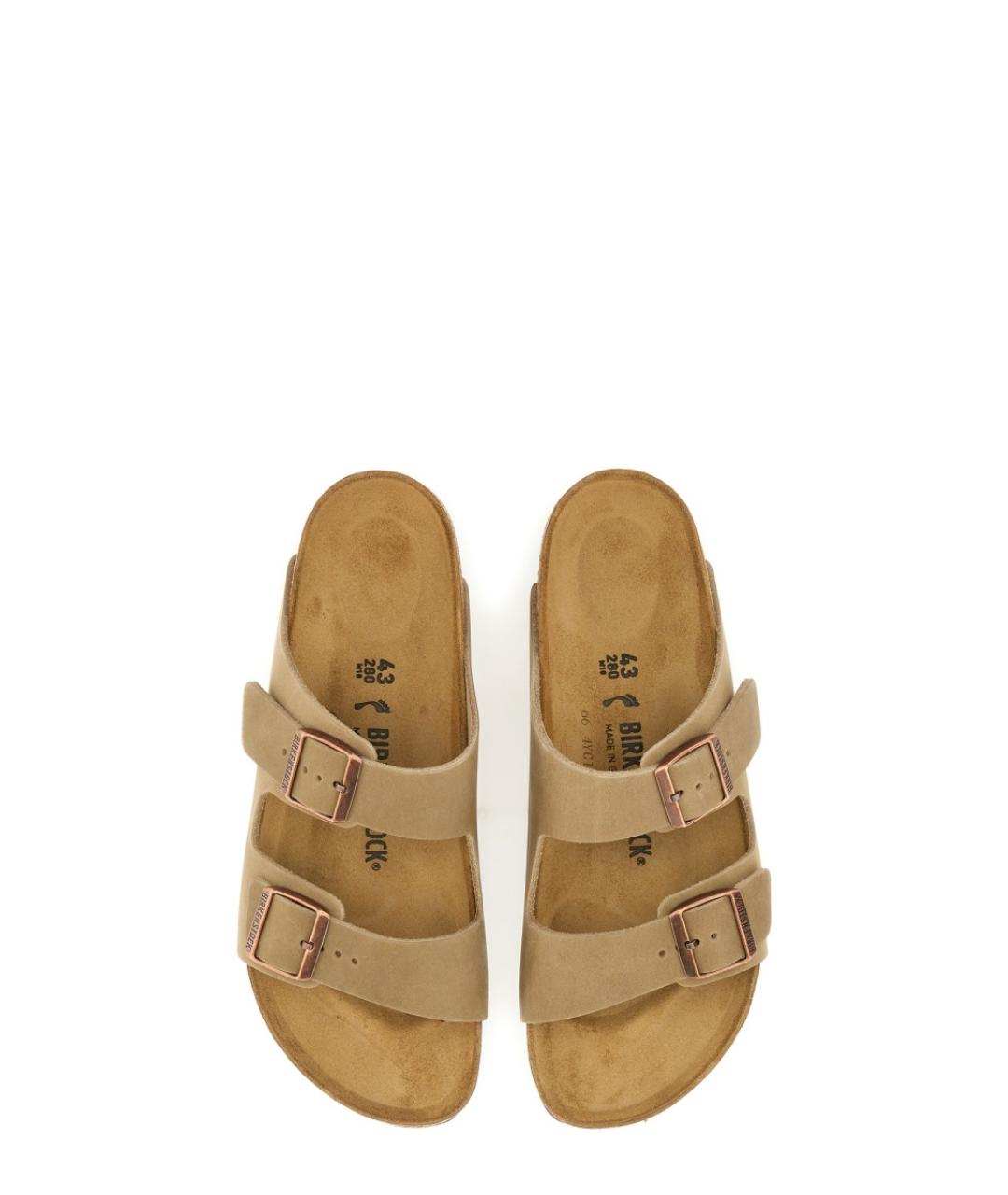 BIRKENSTOCK Коричневые кожаные сандалии, фото 4