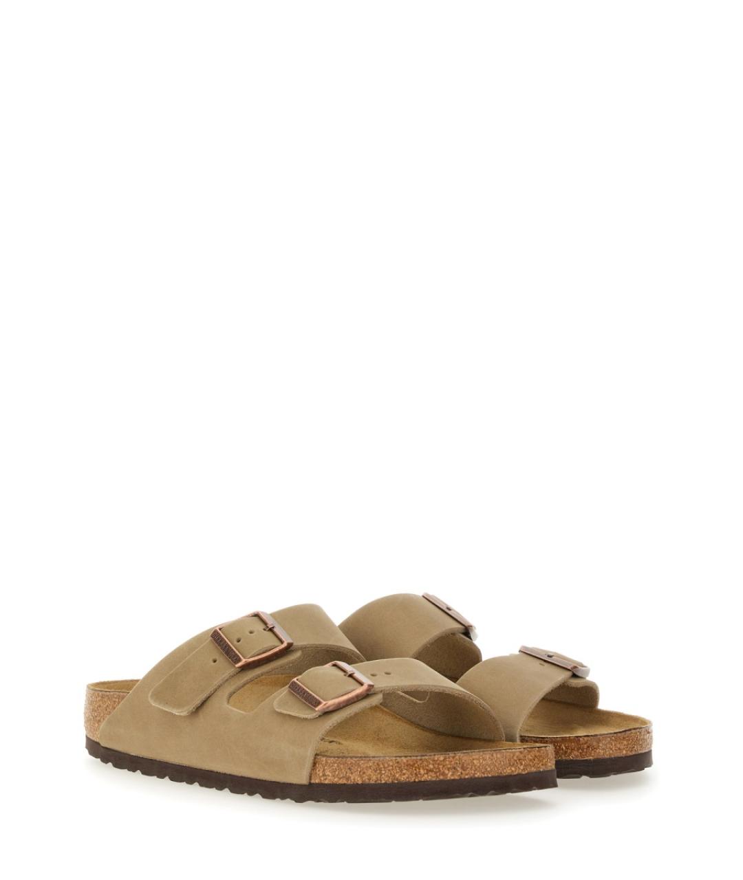 BIRKENSTOCK Коричневые кожаные сандалии, фото 2