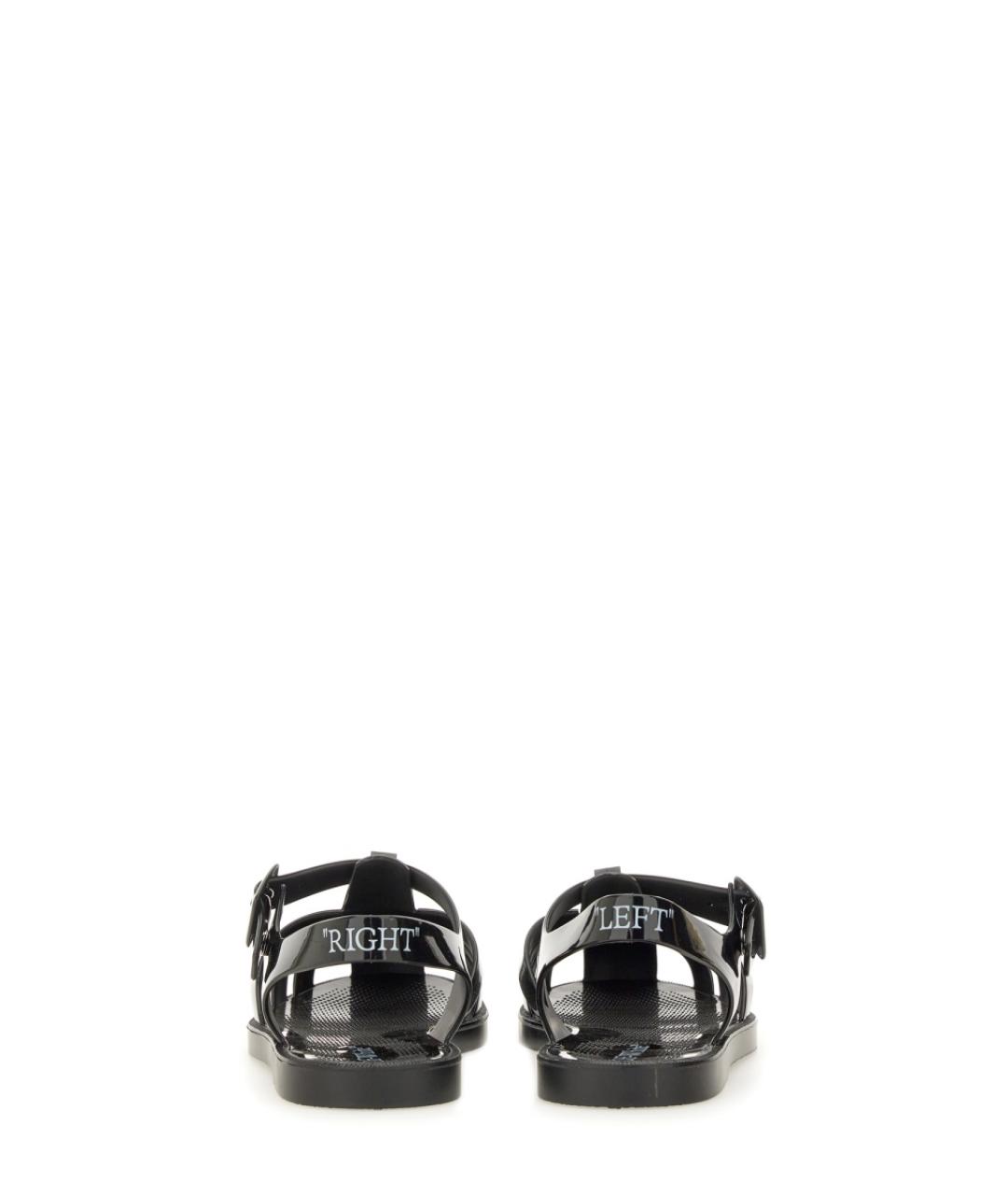 OFF-WHITE Черные кожаные сандалии, фото 3