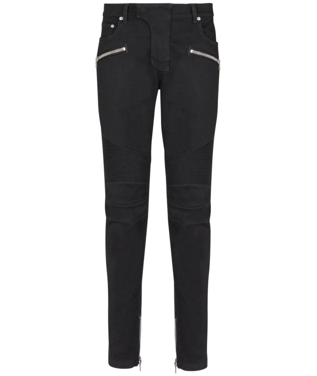 BALMAIN Черные хлопковые прямые джинсы, фото 1