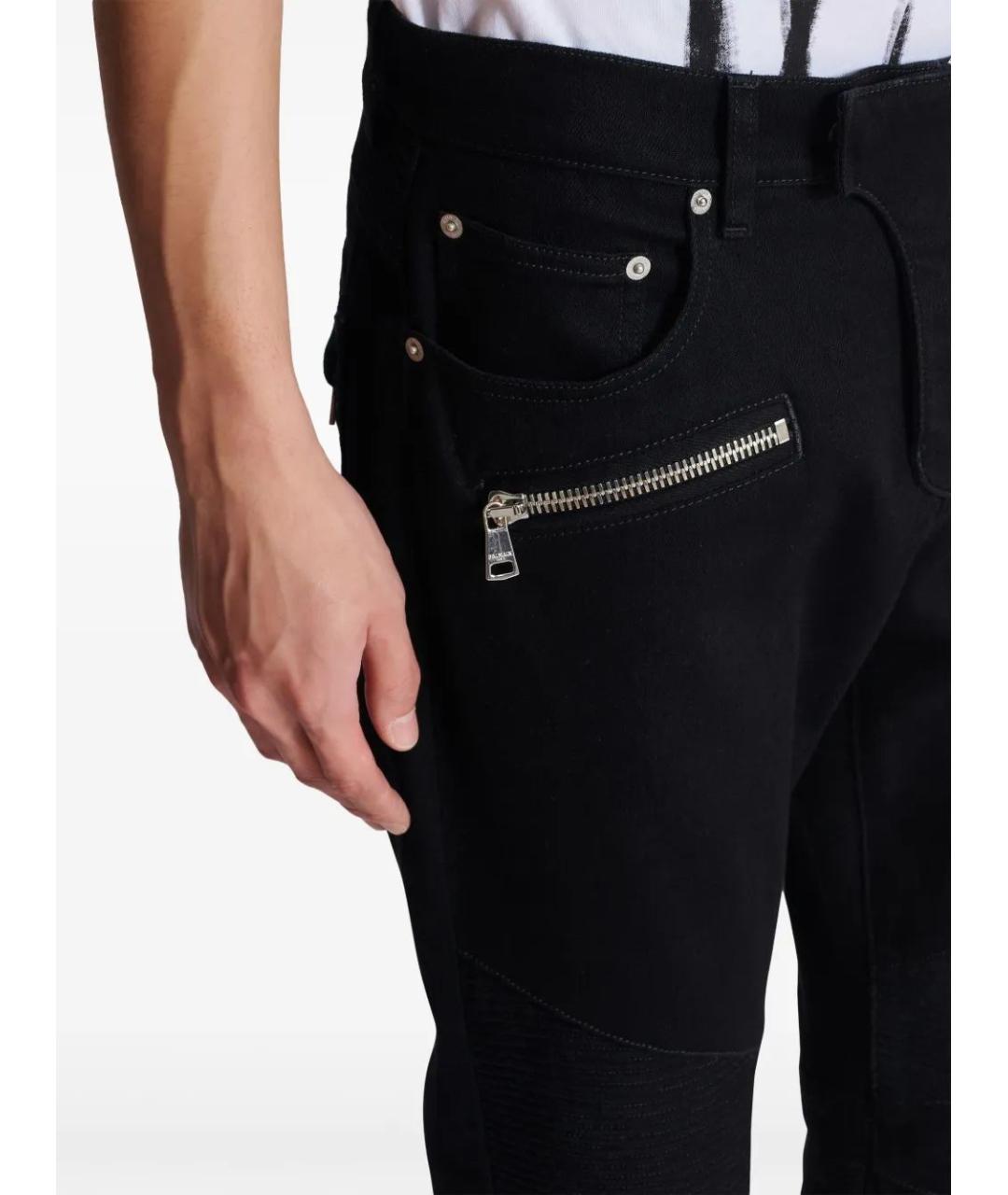 BALMAIN Черные хлопковые прямые джинсы, фото 5