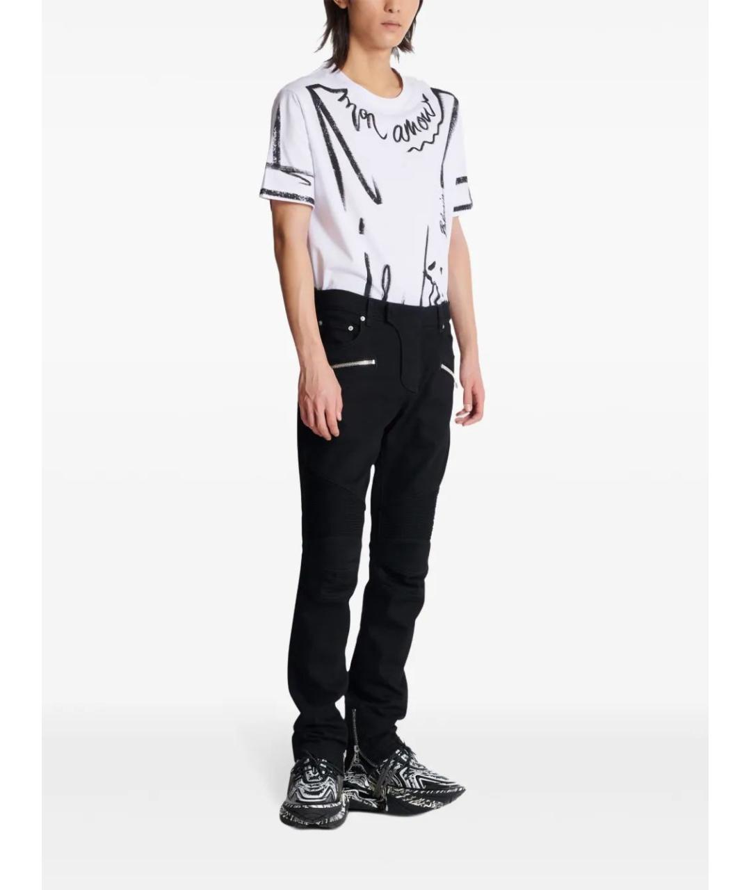 BALMAIN Черные хлопковые прямые джинсы, фото 3