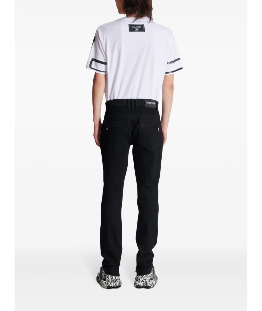BALMAIN Черные хлопковые прямые джинсы, фото 4
