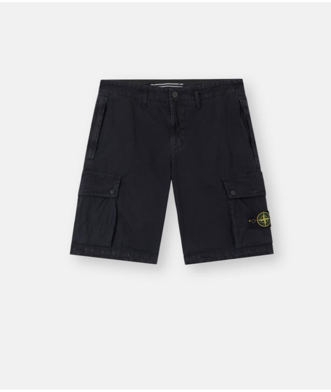 STONE ISLAND Темно-синие хлопковые шорты, фото 6