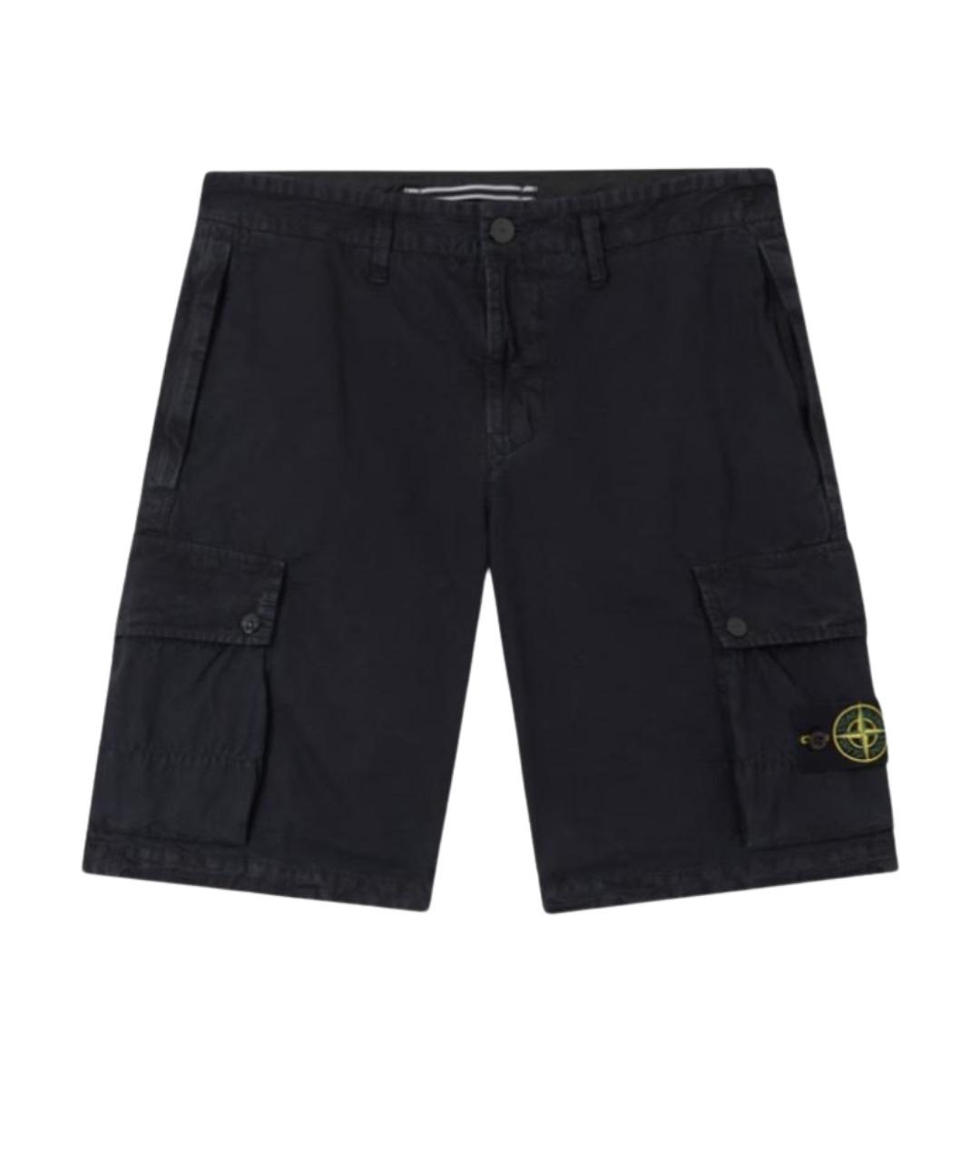 STONE ISLAND Темно-синие хлопковые шорты, фото 1