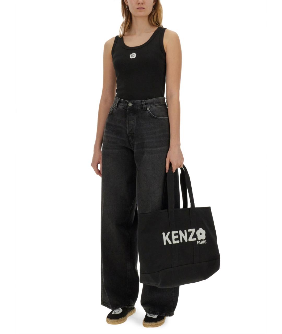 KENZO Черная хлопковая майка, фото 2