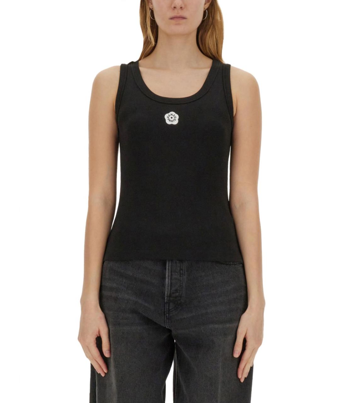 KENZO Черная хлопковая майка, фото 5