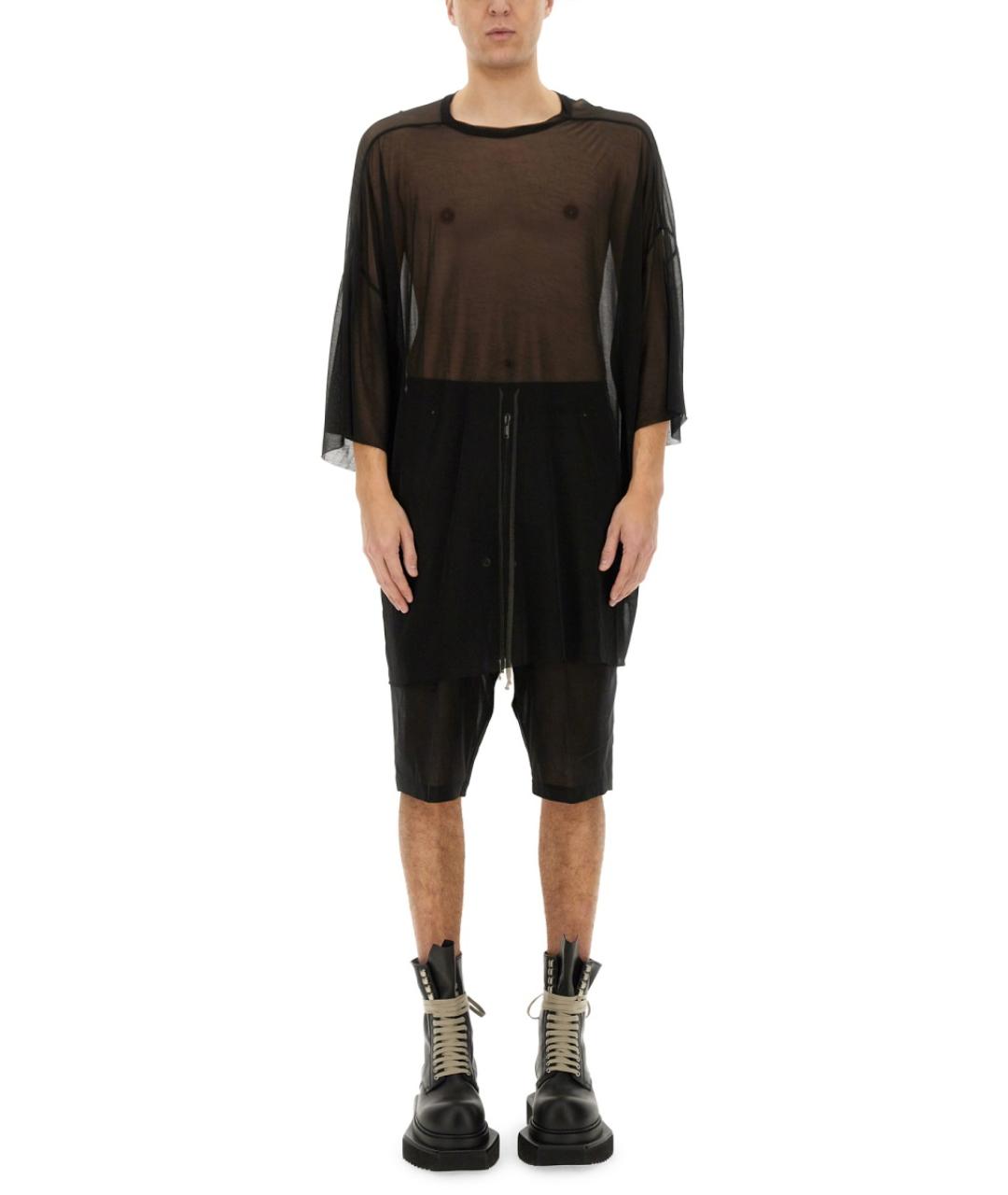 RICK OWENS Черная вискозная футболка, фото 2