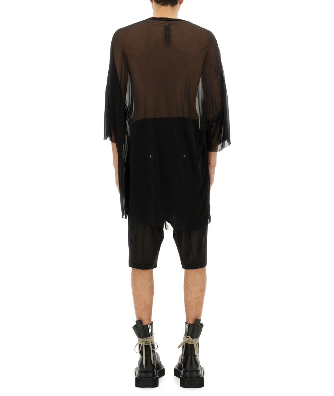 RICK OWENS Черная вискозная футболка, фото 4