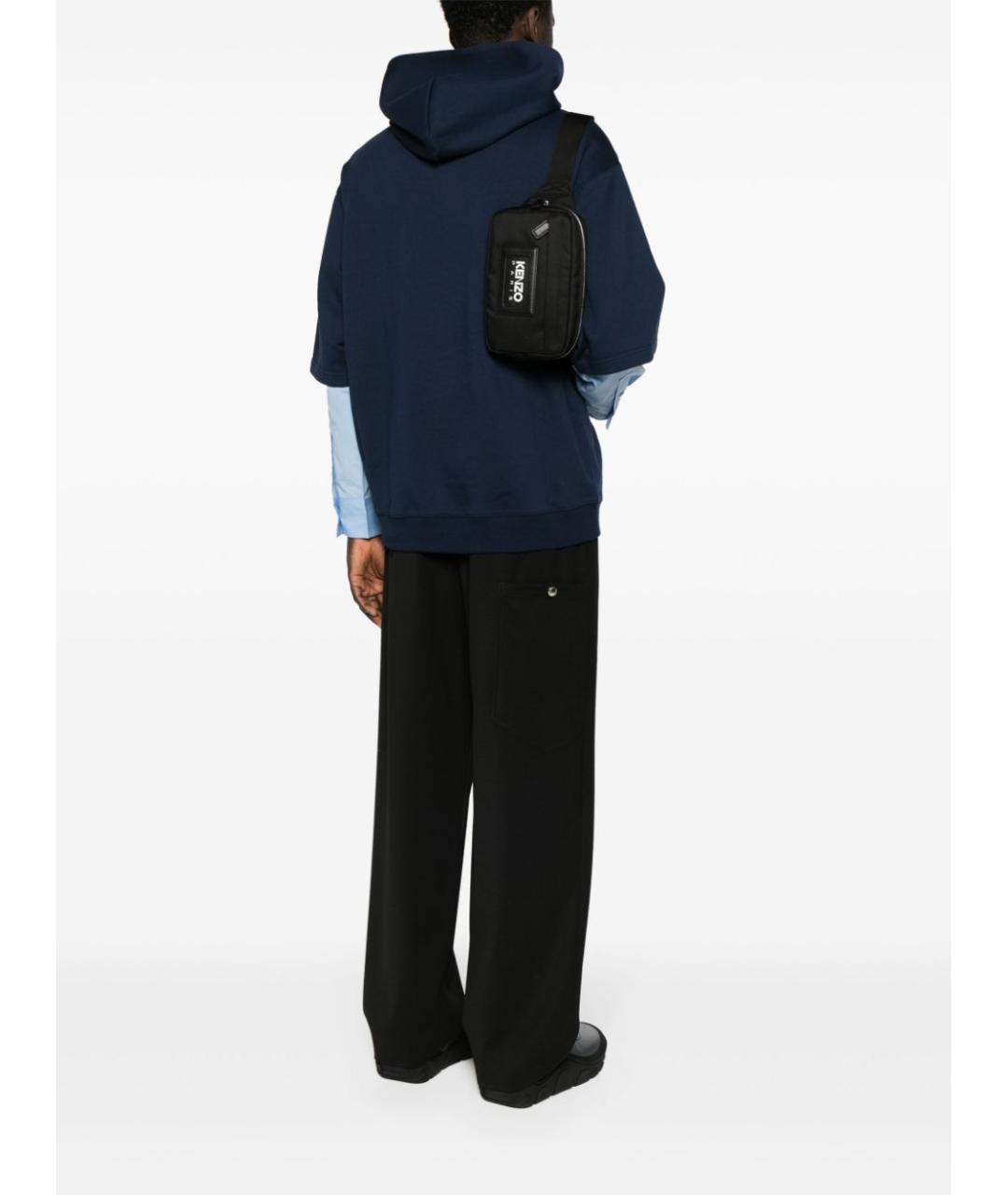 KENZO Черная синтетическая сумка на плечо, фото 2