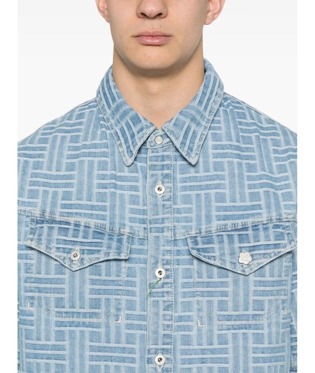 KENZO Голубая хлопковая кэжуал рубашка, фото 6