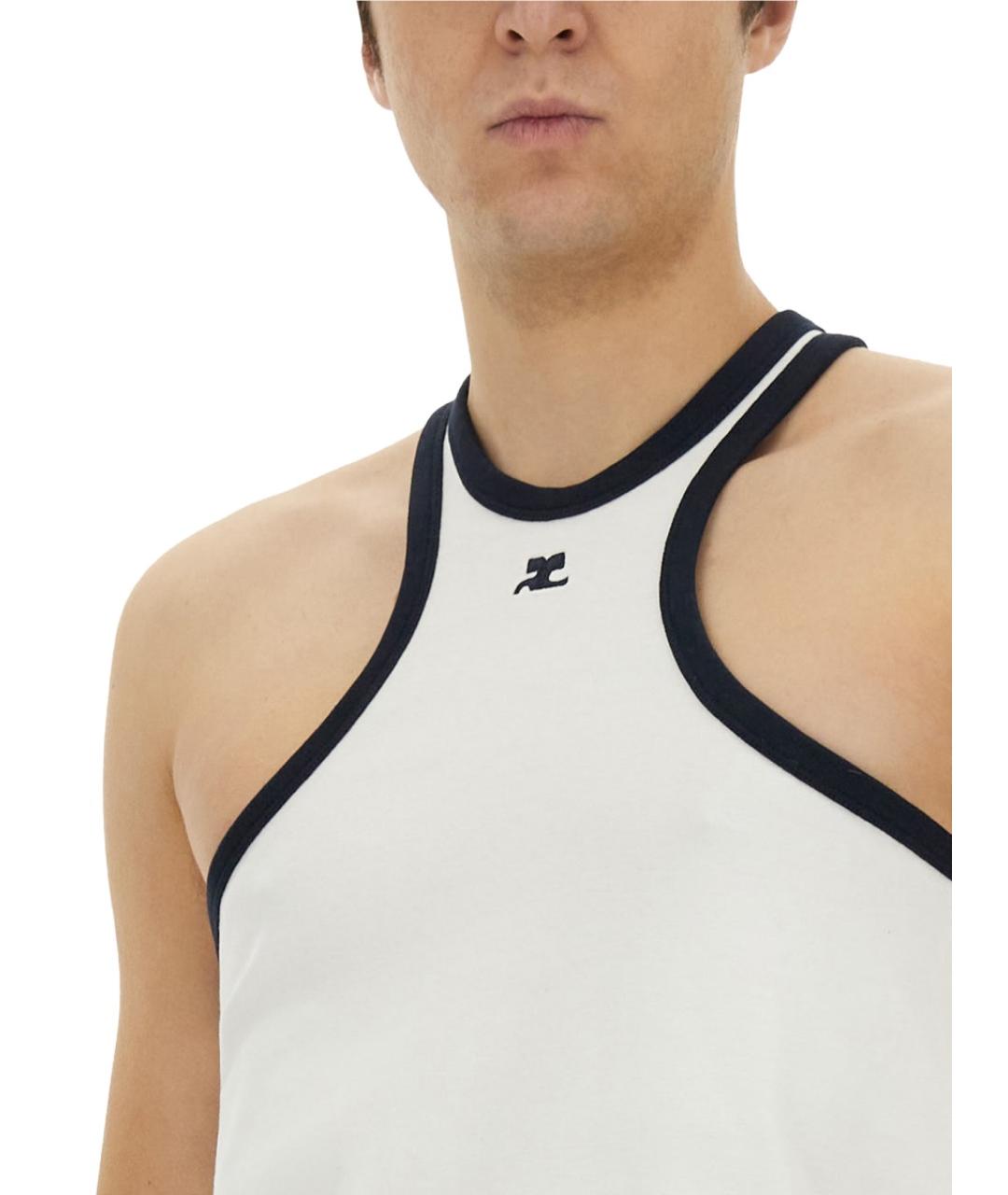 COURREGES Белая хлопковая майка, фото 4
