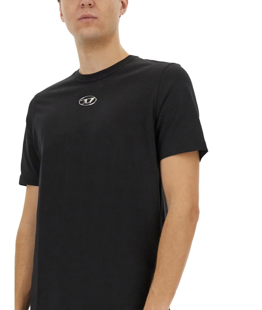 DIESEL Черная хлопковая футболка, фото 4