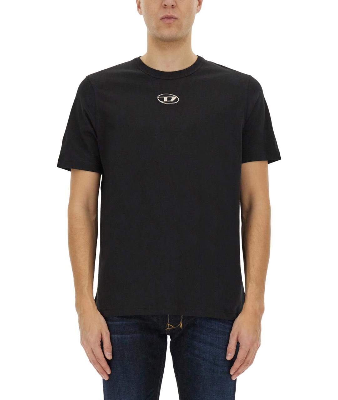 DIESEL Черная хлопковая футболка, фото 1