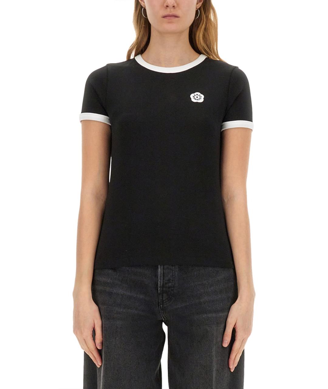 KENZO Черная хлопковая футболка, фото 2