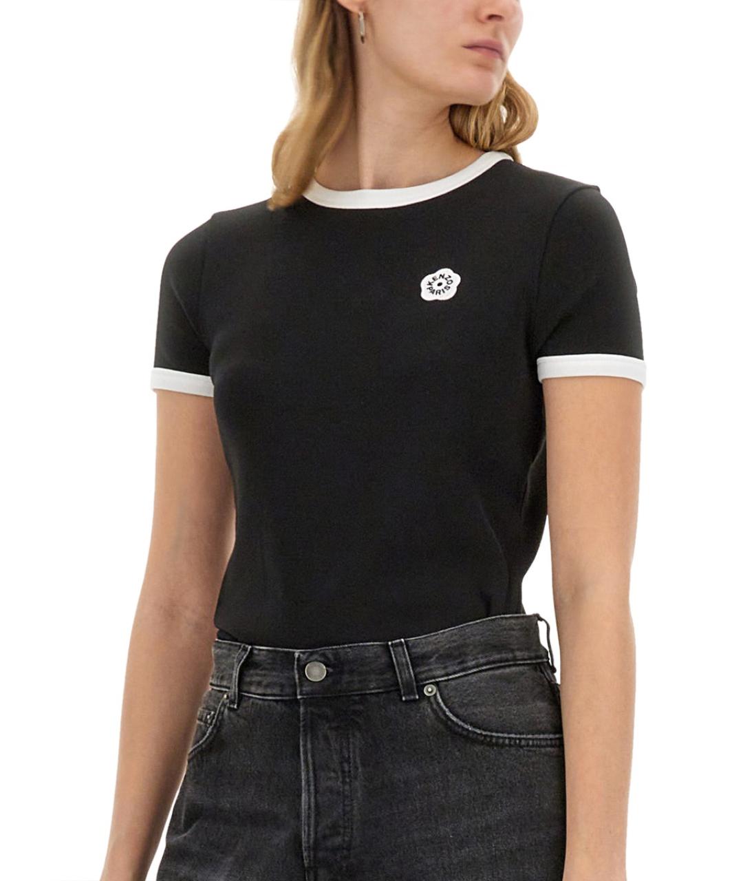 KENZO Черная хлопковая футболка, фото 5