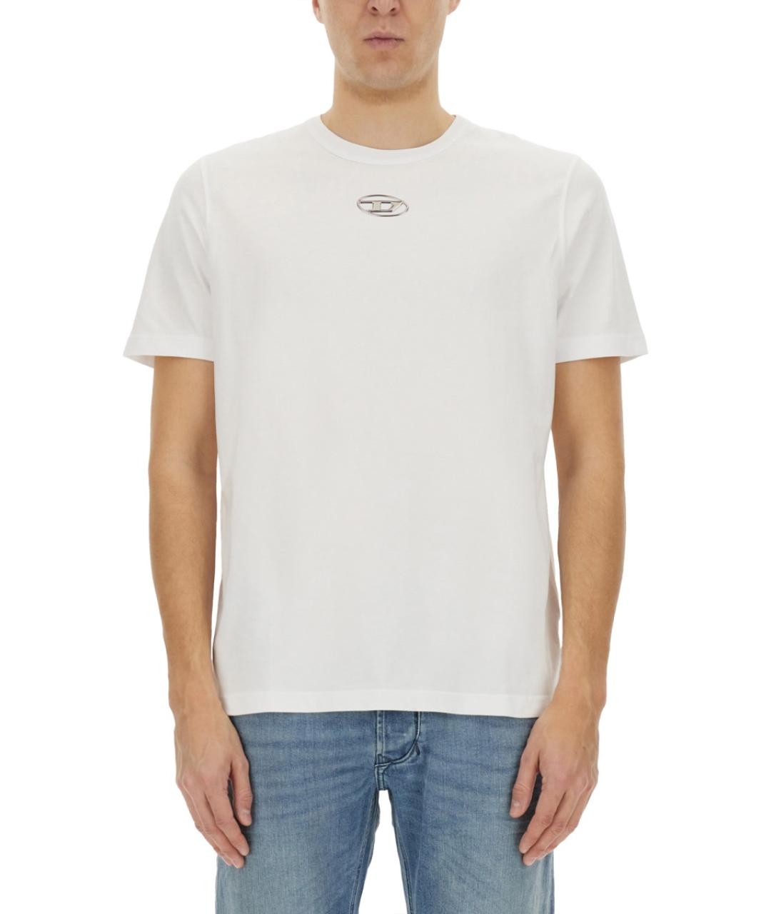 DIESEL Белая хлопковая футболка, фото 1