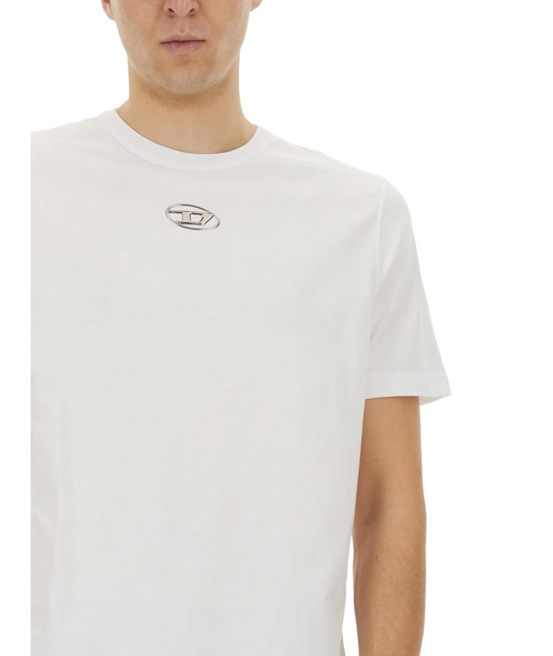 DIESEL Белая хлопковая футболка, фото 4