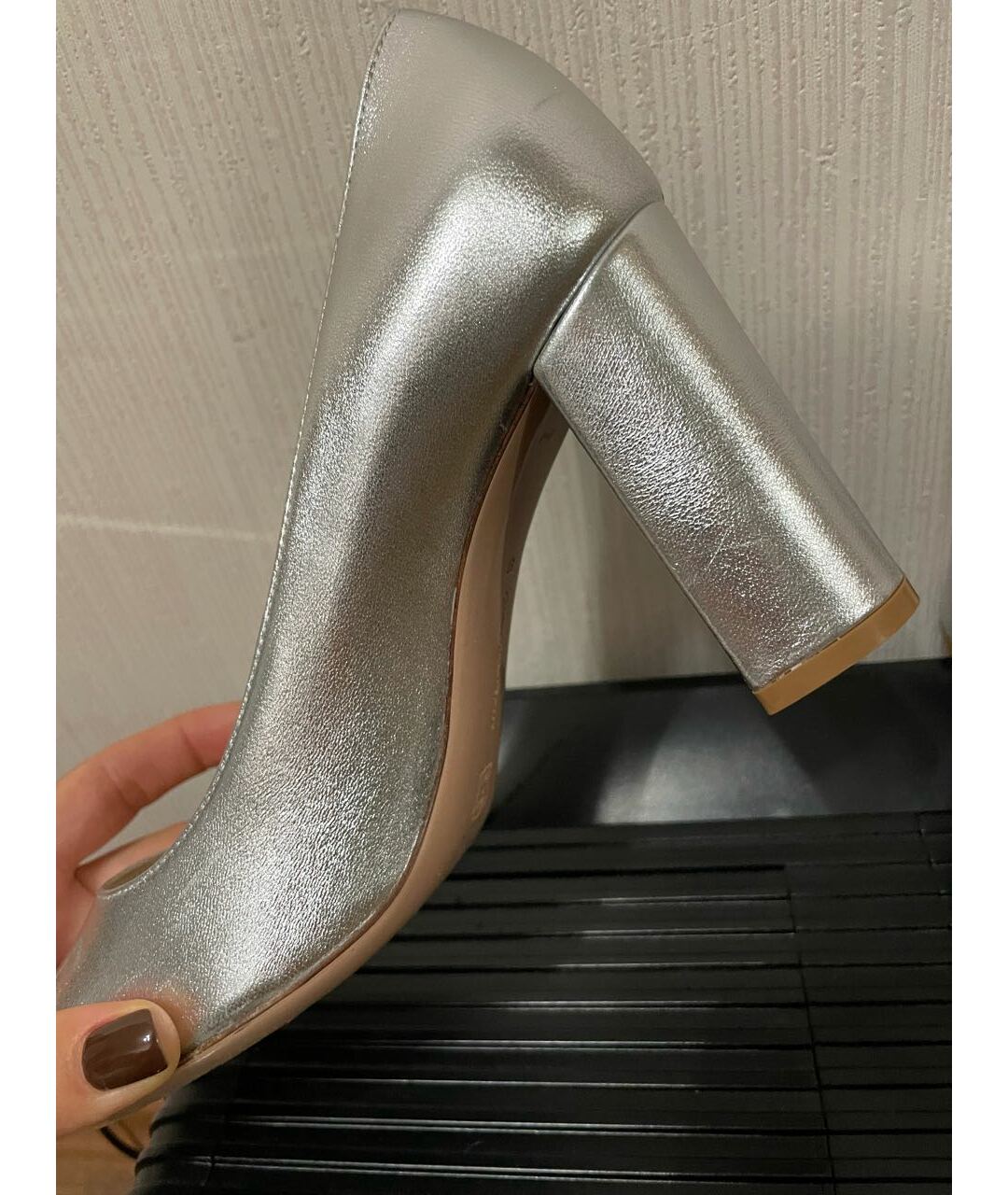 GIANVITO ROSSI Серебряные кожаные свадебные туфли на высоком каблуке, фото 4