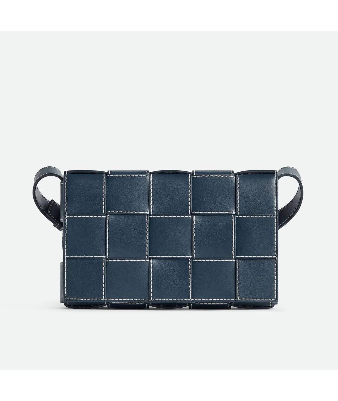 BOTTEGA VENETA Синяя кожаная сумка на плечо, фото 6